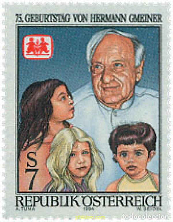 Sellos: 121200 MNH AUSTRIA 1994 75 ANIVERSARIO DEL NACIMIENTO DE HERMANN GMEINER