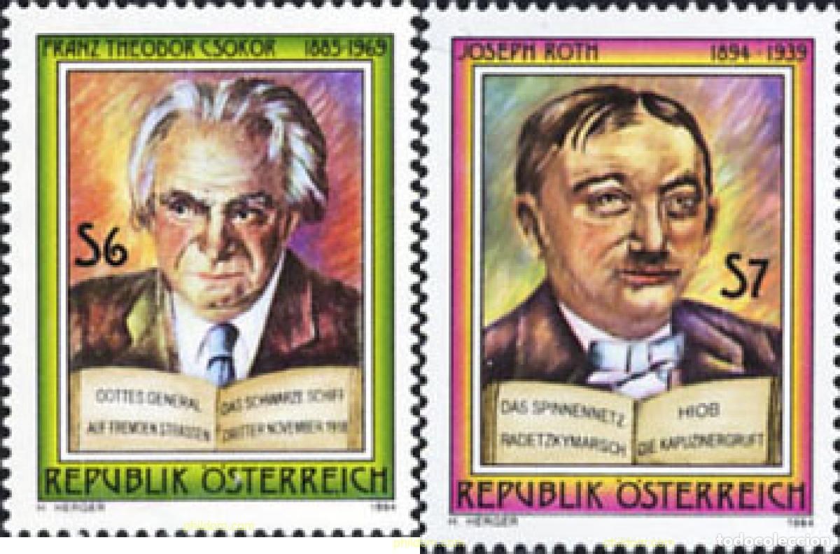 Sellos: 121208 MNH AUSTRIA 1994 25 ANIVERSARIO DE LA MUERTE DE FRANZ THEODOR CSOKOR Y CENTENARIO DEL NACIMI