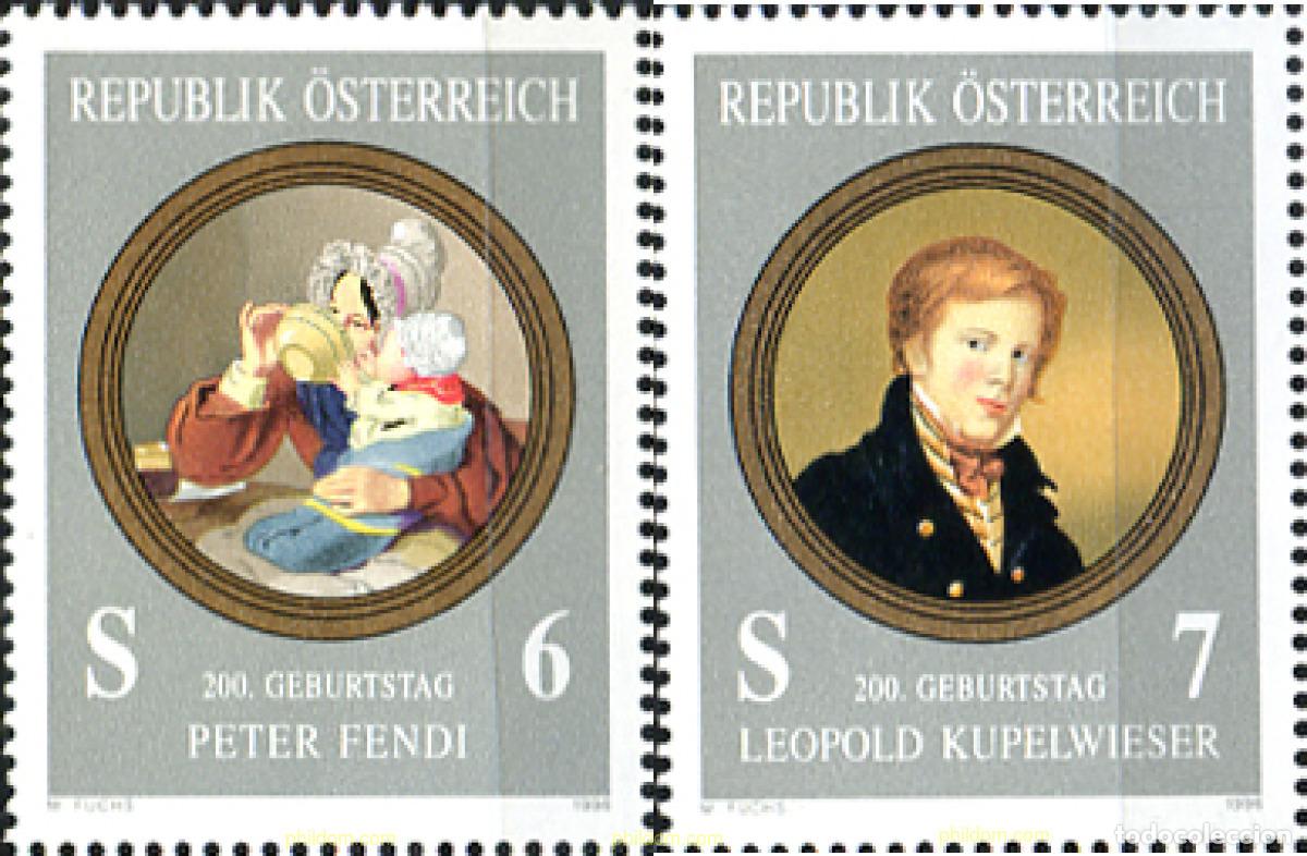Sellos: 121257 MNH AUSTRIA 1996 BICENTENARIO DEL NACIMIENTO DE PETER FENDI Y DE LEOPOLD KUPELWIESER