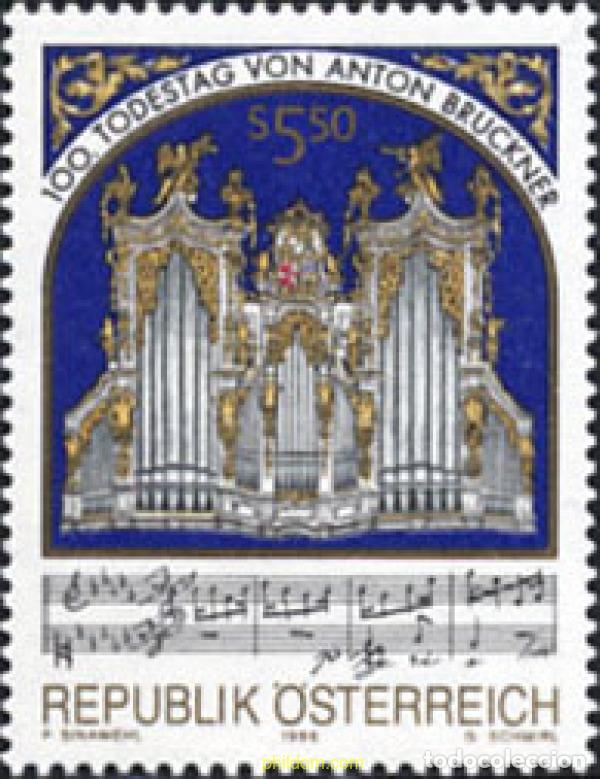 Sellos: 121258 MNH AUSTRIA 1996 CENTENARIO DE LA MUERTE DE ANTON BRUCKNER