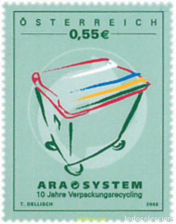 Sellos: 122193 MNH AUSTRIA 2003 10 ANIVERSARIO DEL SISTEMA ARA DE RECICLAJE
