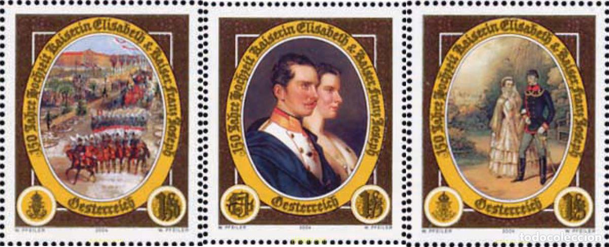 Selos: 141879 MNH AUSTRIA 2004 150 ANIVERSARIO DE LA BODA DE LA EMPERATRIZ ELISABETH Y EL EMPERADOR FRAN&Ccedil;
