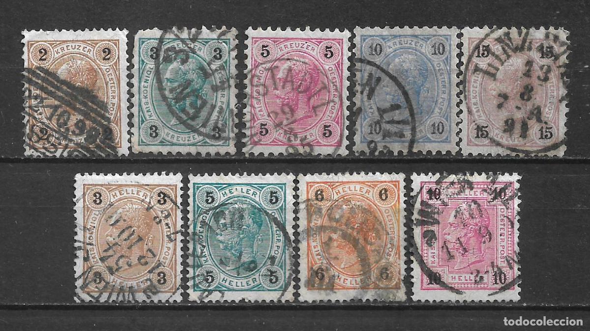 Sellos: austria 1890-99 lote 9 sellos usado - 6/7