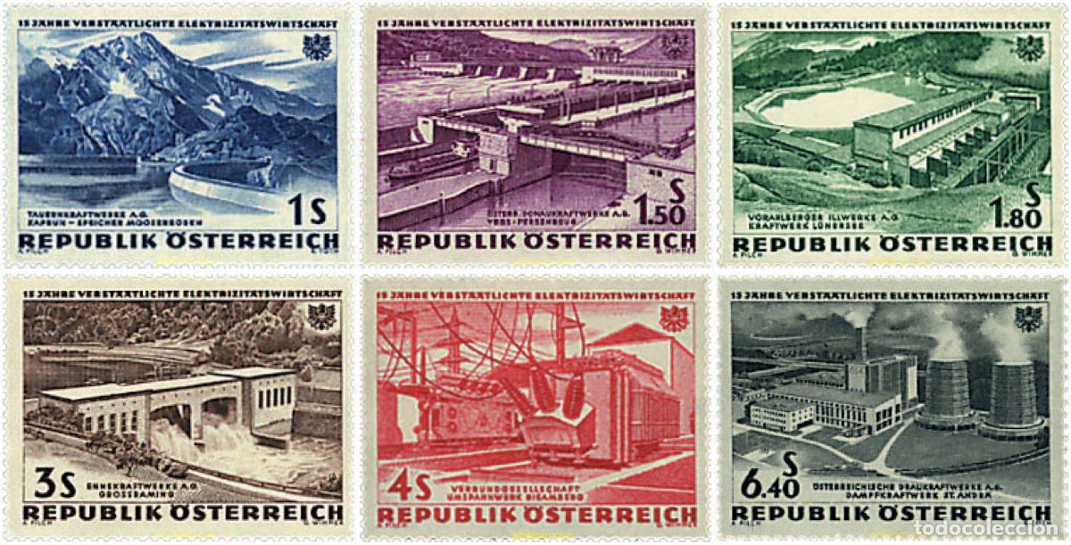 Sellos: 57294 MNH AUSTRIA 1962 15 ANIVERSARIO DE LA NACIONALIZACION DE LA ENERGIA ELECTRICA