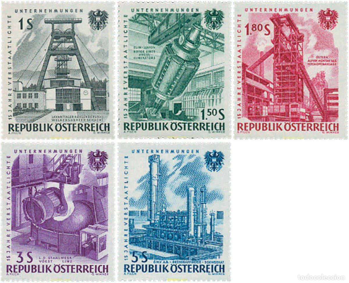 Sellos: 119680 MNH AUSTRIA 1961 15 ANIVERSARIO DE LA NACIONALIZACION DE LAS INDUSTRIAS