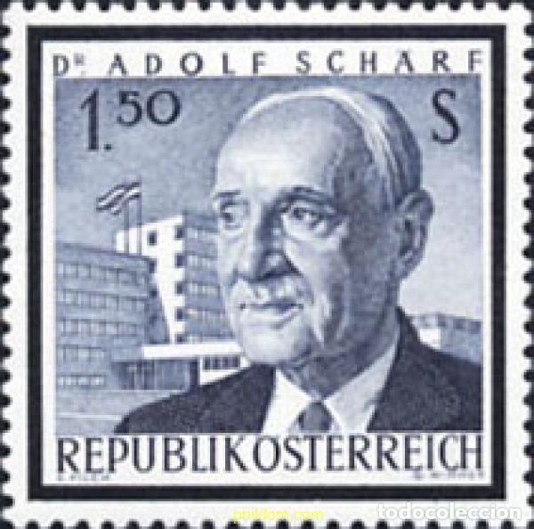 Sellos: 119728 MNH AUSTRIA 1965 MUERTE DEL PRESIDENTE ADOLF SCH&Auml;RF