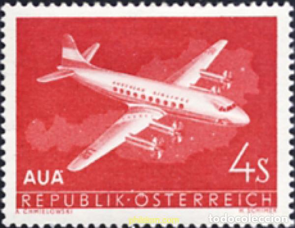 Sellos: 119632 MNH AUSTRIA 1958 INAUGURACION DEL SERVICIO DE LA COMPA&Ntilde;IA &rdquo;AUSTRIAN AIRLINES&rdquo;