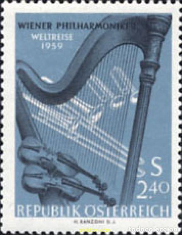 Sellos: 119661 MNH AUSTRIA 1959 TOUR MUNDIAL DE LA FILARMONICA DE VIENA