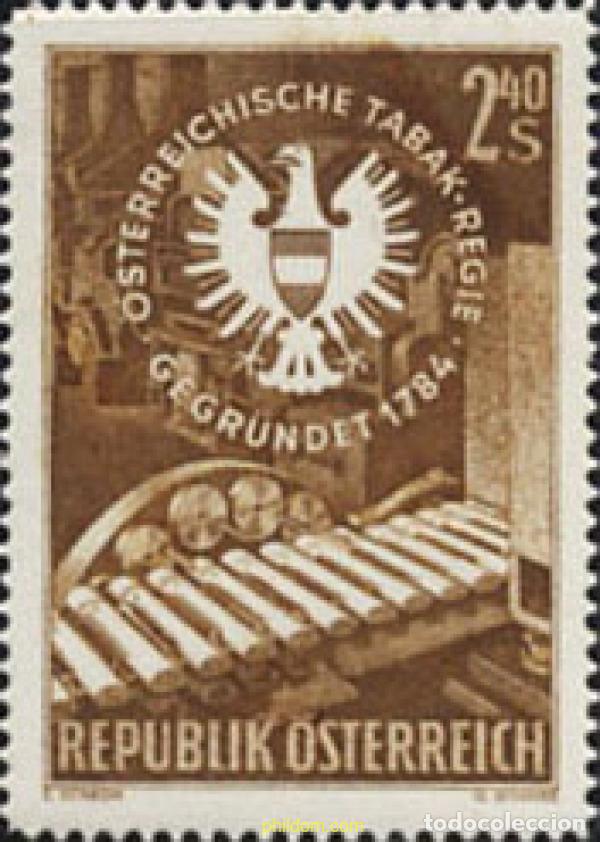 Sellos: 119648 MNH AUSTRIA 1959 175 ANIVERSARIO DEL MONOPOLIO DEL TABACO DEL ESTADO