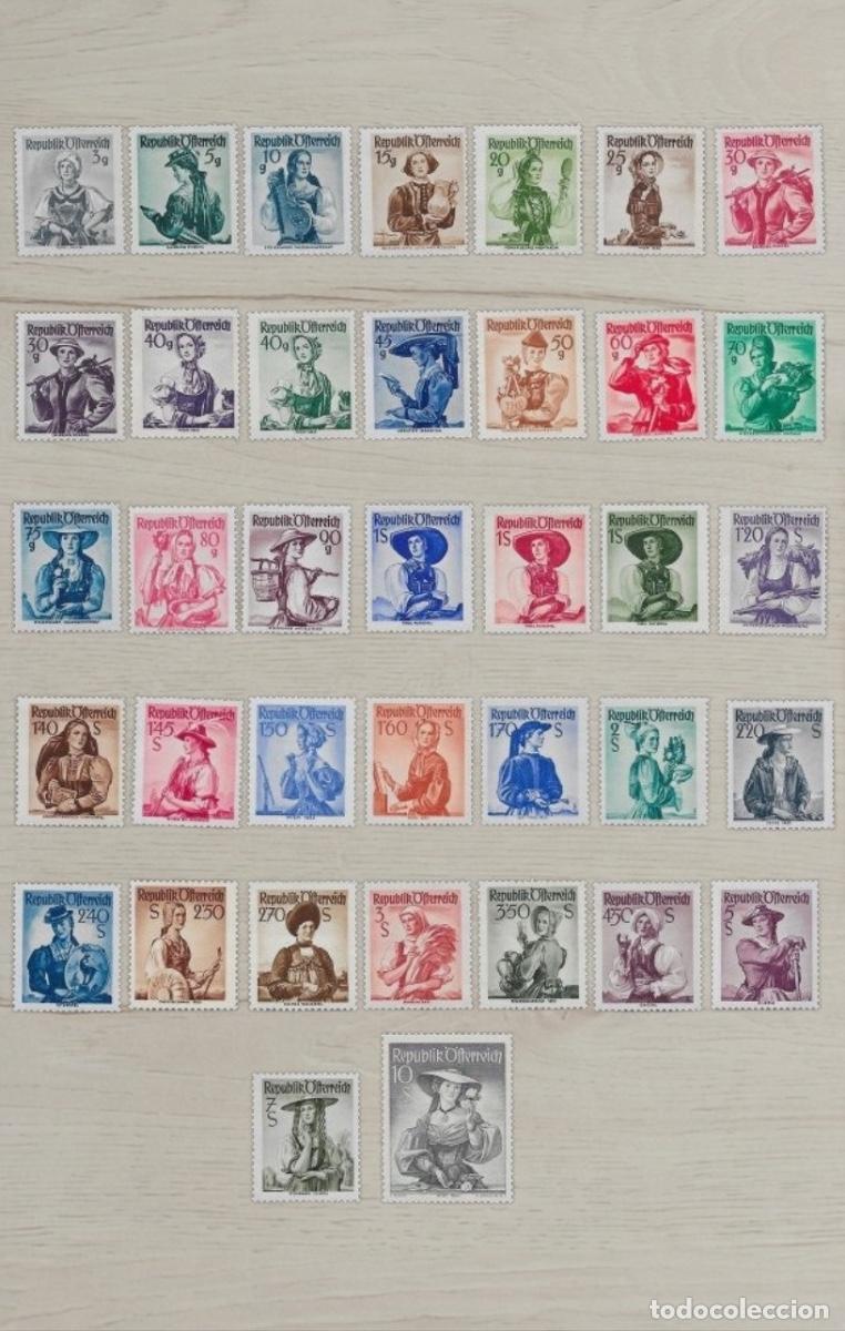 Sellos: Gran Lote 37 Sellos Austria 1948 - Serie Trajes Regionales (Trachten) hasta 10S - Nuevos