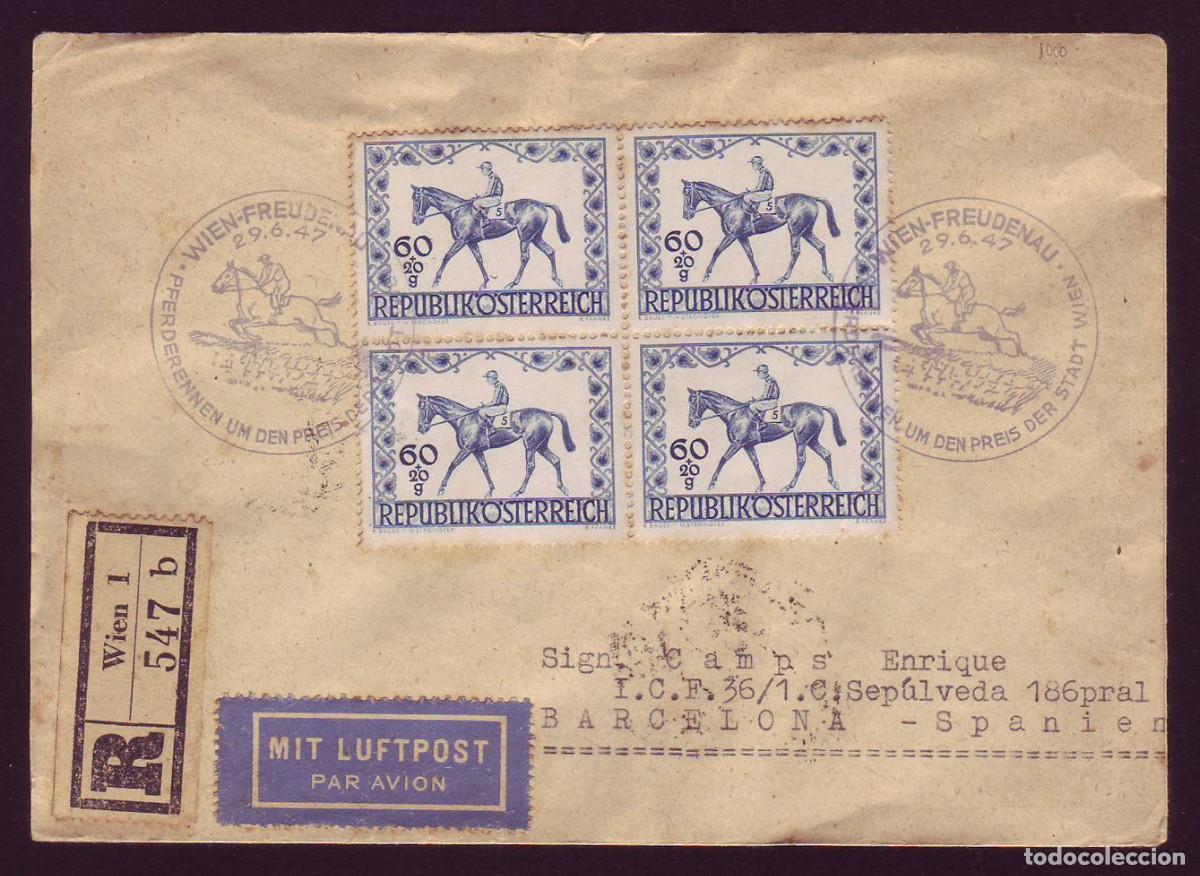 Sellos: Sobre Austria 1947 | Derby H&iacute;pico de Viena | Yv 674 / Mi 811