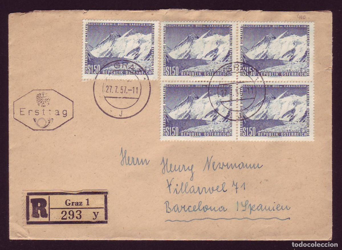 Sellos: FDC Austria 1957 | Himalaya Karakorum - Gasherbrum II | Yv 869 / Mi 1036