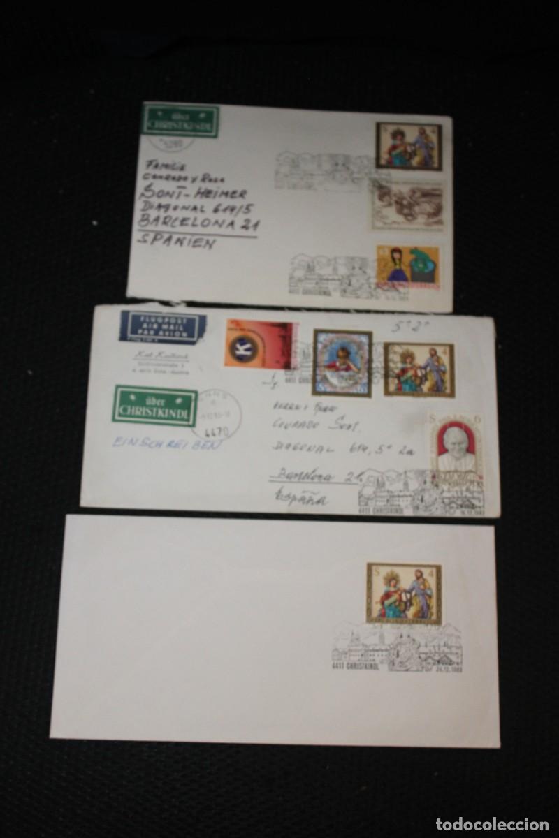 Sellos: LOTE 3 SOBRES- 2 CIRCULADOS/1 SIN CIRCULAR- SELLOS 1983 AUSTRIA -MATASELLO CONMEMORATIVO CHRISTKINDL