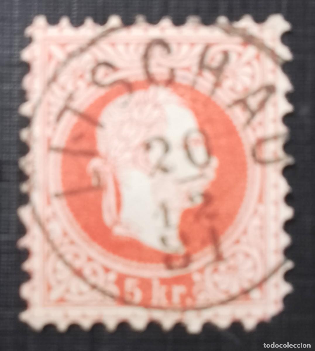Sellos: V/F 5 KR. KREUZER - EMPERADOR FRANCISCO JOSE I, 1830.1916 - MATASELLO: 20.12.81 LITSCHAU