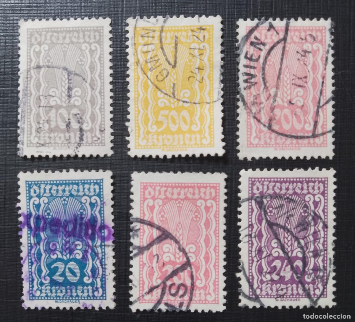 Sellos: LOTE 6 SELLOS DE 1922 - ALEGORIA, S&Iacute;MBOLO DE LA AGRICULTURA, ESPIGAS