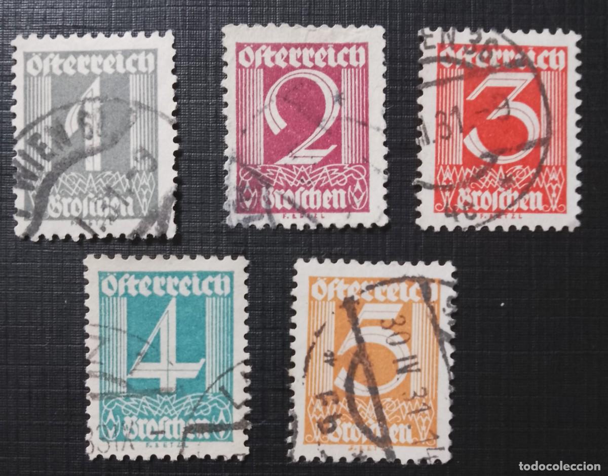 Sellos: LOTE 5 SELLOS, DISTINTOS VALORES GROSCHEN - NUMERAL