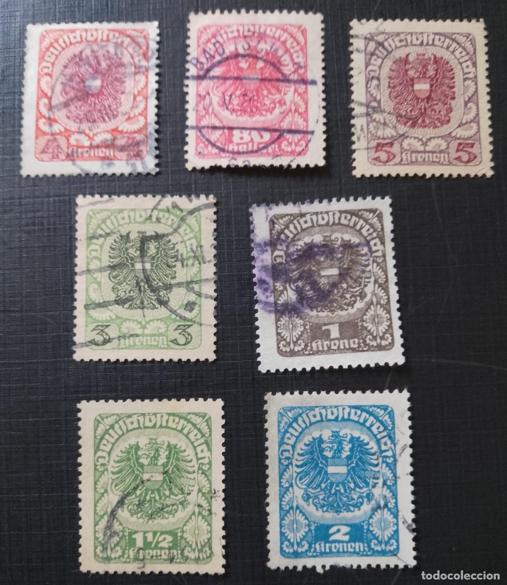 Sellos: LOTE 7 SELLOS, A&Ntilde;O 1919 - AGUILA IMPERIAL, ESCUDO NACIONAL, DE ARMAS, ANIMALES HER&Aacute;LDICOS.