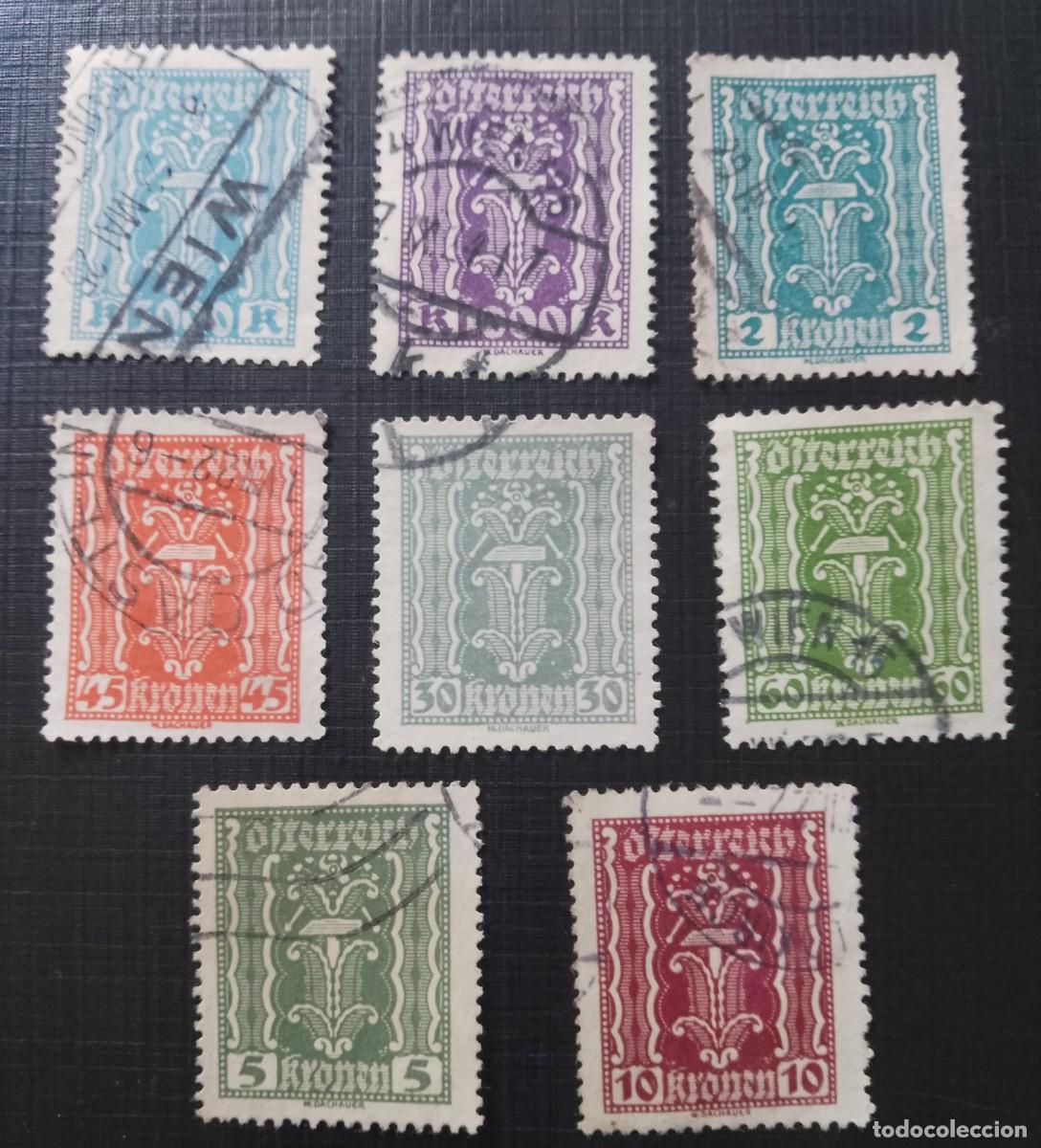 Sellos: LOTE 8 SELLOS - A&Ntilde;O 1922 - SIMBOLO, ALEGORIA DE LA INDUSTRIA