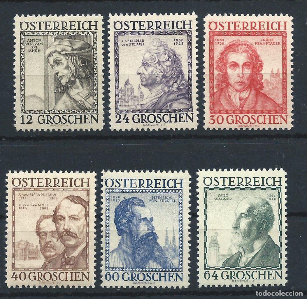 Sellos: Autriche N&deg;460A/65** (MNH) 1934 - S&eacute;rie des architectes