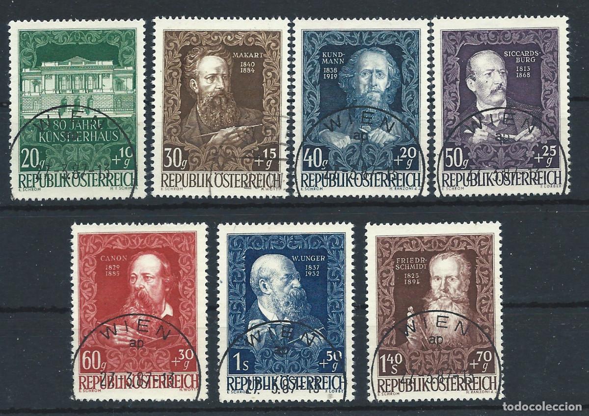 Sellos: Autriche N&deg;732/38 Obl (FU) 1948 - Maison des artistes