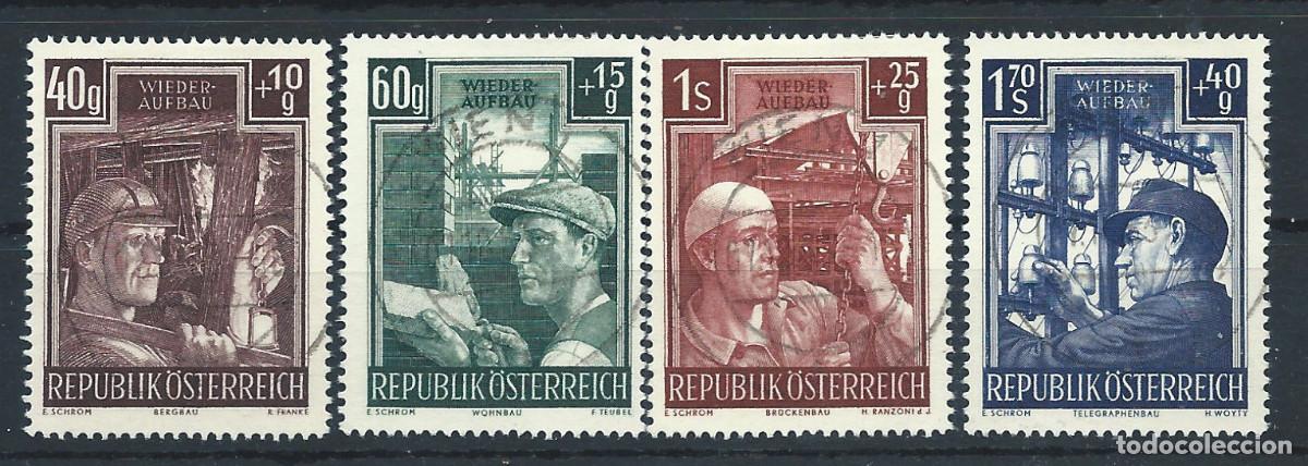 Sellos: Autriche N&deg;794/97 Obl (FU) 1951 - En faveur de la reconstruction