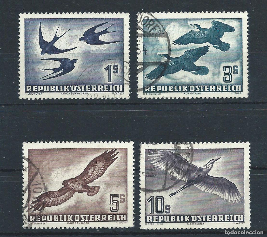 Sellos: Autriche PA N&deg;55 + 57/59 Obl (FU) 1950/53 - Faune &rdquo;Oiseaux&rdquo;