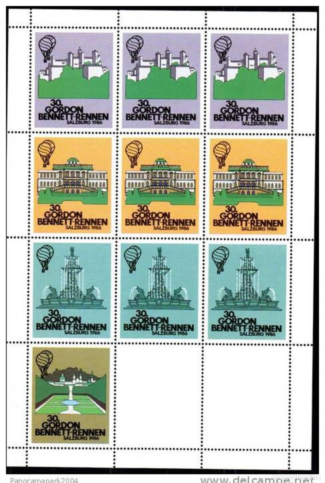 Sellos: 30&ordf; Copa Gordon Bennett Salzburgo 18.10.1986 Austria Globo aerost&aacute;tico Klb 10