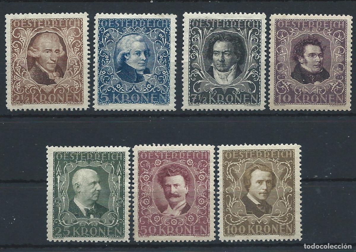 Sellos: Autriche N&deg;290/96* (MH) 1922 - Musique &rdquo;Compositeurs&rdquo;