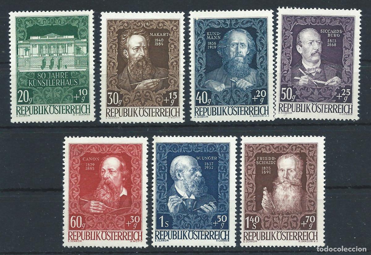 Sellos: Autriche N&deg;732/38** (MNH) 1948 - Maison des artistes &agrave; Vienne