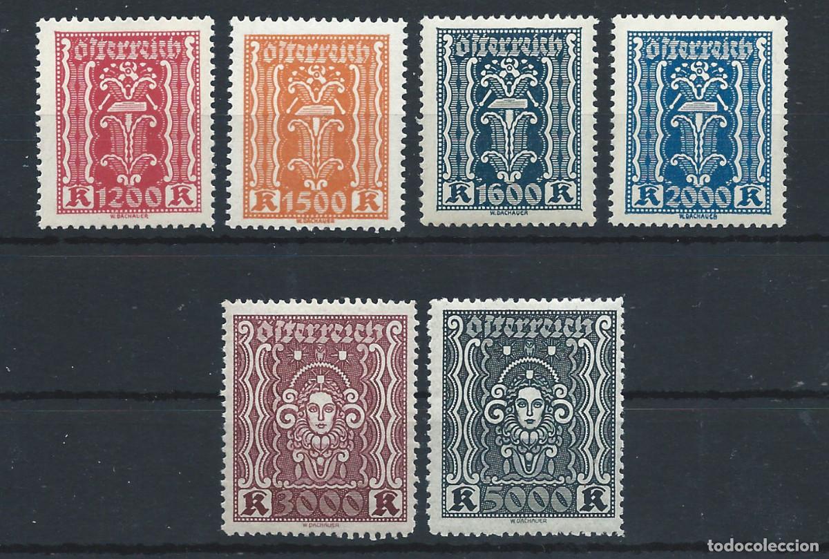 Sellos: Autriche N&deg;317/20 + 323/24** (MNH) 1923/24 - Symboles Industrie et Arts