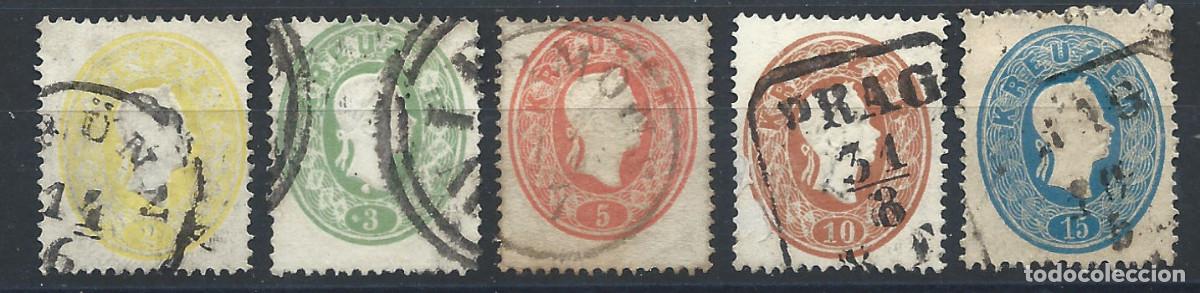 Sellos: Autriche N&deg;17/21 Obl (FU) 1861 - Fran&ccedil;ois - Joseph 1er