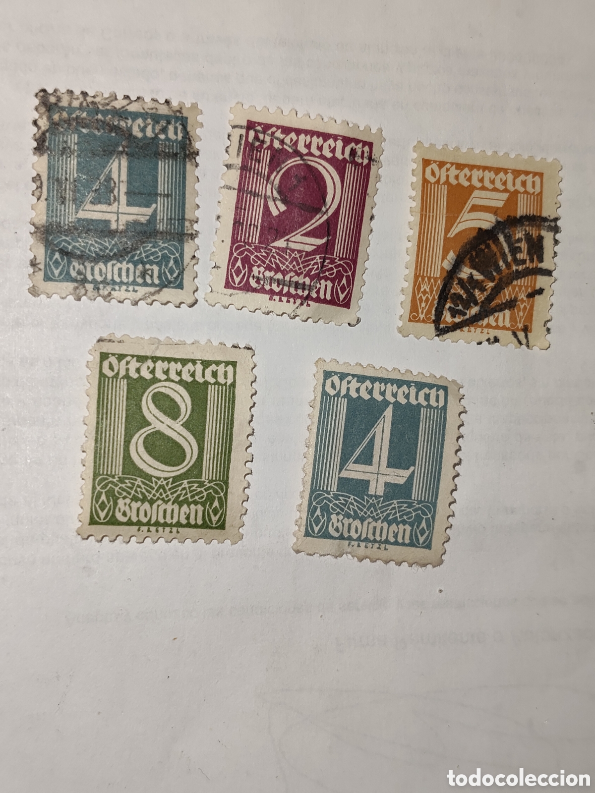 Sellos: 5 sellos de Austria valores num&eacute;ricos 1925-1927 usados