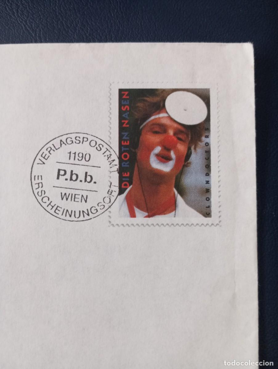 Sellos: AUSTRIA, PAYASOS, SOBRE IMPRESO POSTAL PRIVADO