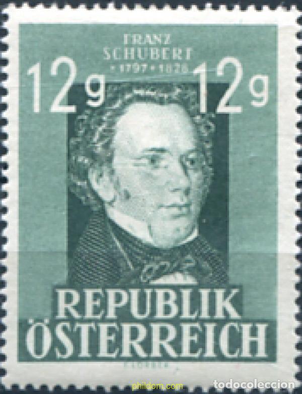 Sellos: 752474 HINGED AUSTRIA 1947 150 ANIVERSARIO DEL NACIMIENTO DE FRANZ SCHUBERT
