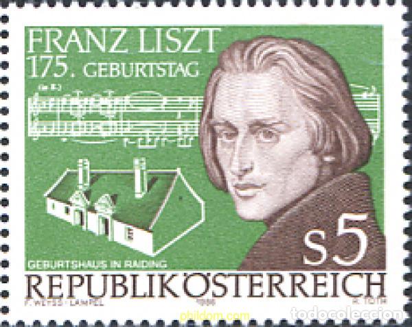 Sellos: 120893 MNH AUSTRIA 1986 175 ANIVERSARIO DEL NACIMIENTO DE FRANZ LISZT