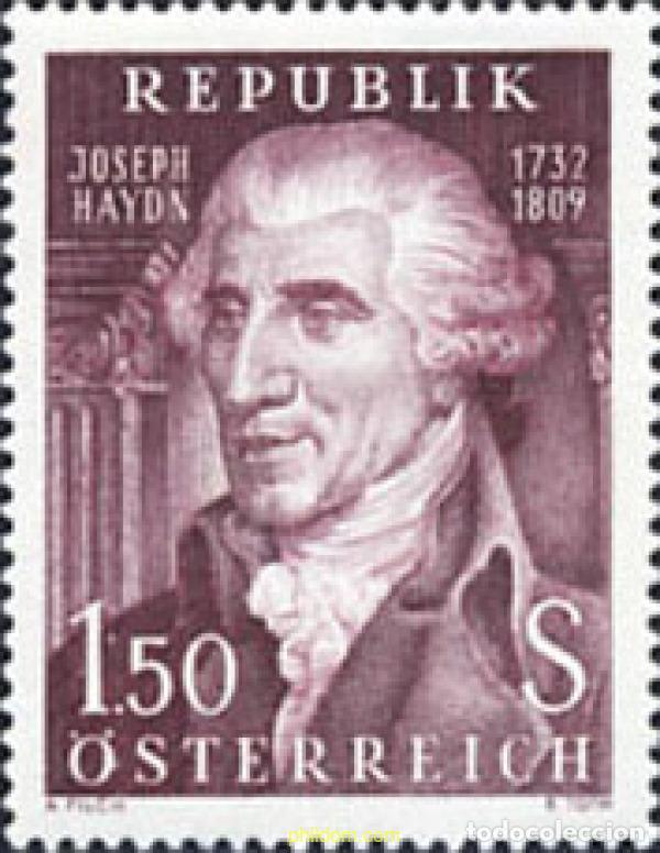 Sellos: 119657 MNH AUSTRIA 1959 6 CENTENARIO DE LA MUERTE DE JOSEPH HAYDN