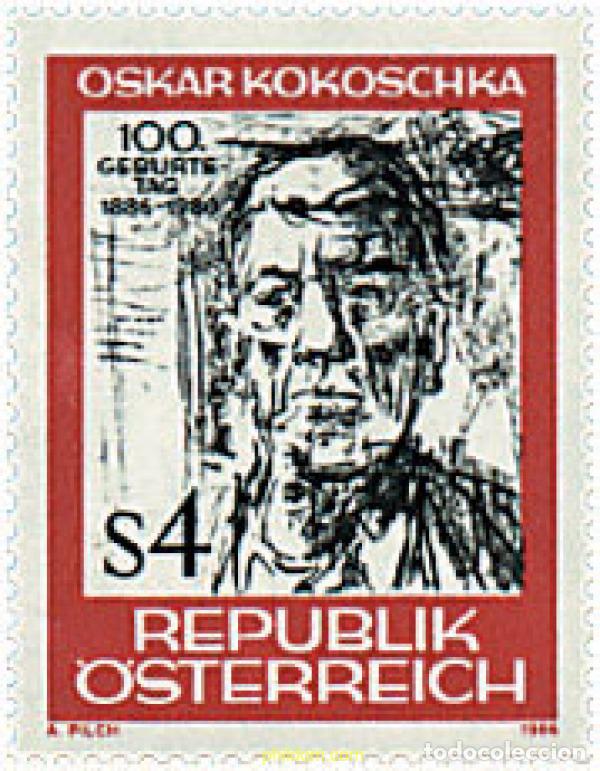 Sellos: 120858 MNH AUSTRIA 1986 CENTENARIO DEL NACIMIENTO DE OSKAR KOKOSCHKA