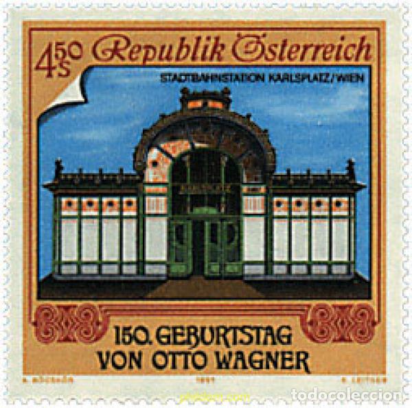 Sellos: 57316 MNH AUSTRIA 1991 150 ANIVERSARIO DEL NACIMIENTO DE OTTO WAGNER