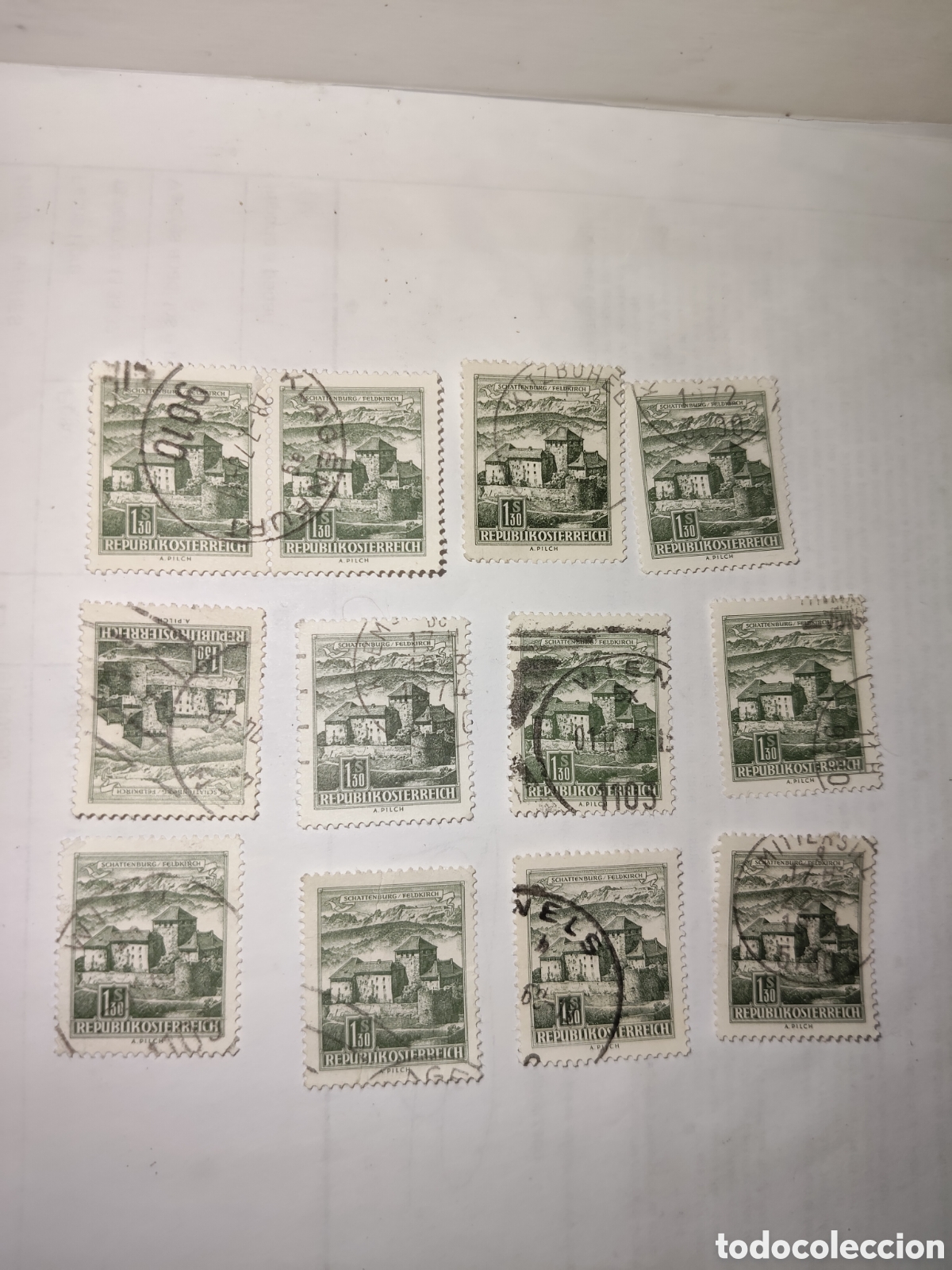 Sellos: 12 sellos de Austria Castillo Feldkirch 1965