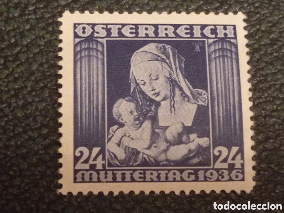 Sellos: Sello Austria 1936 D&iacute;a de la Madre 24g Durero Michel 627 MH