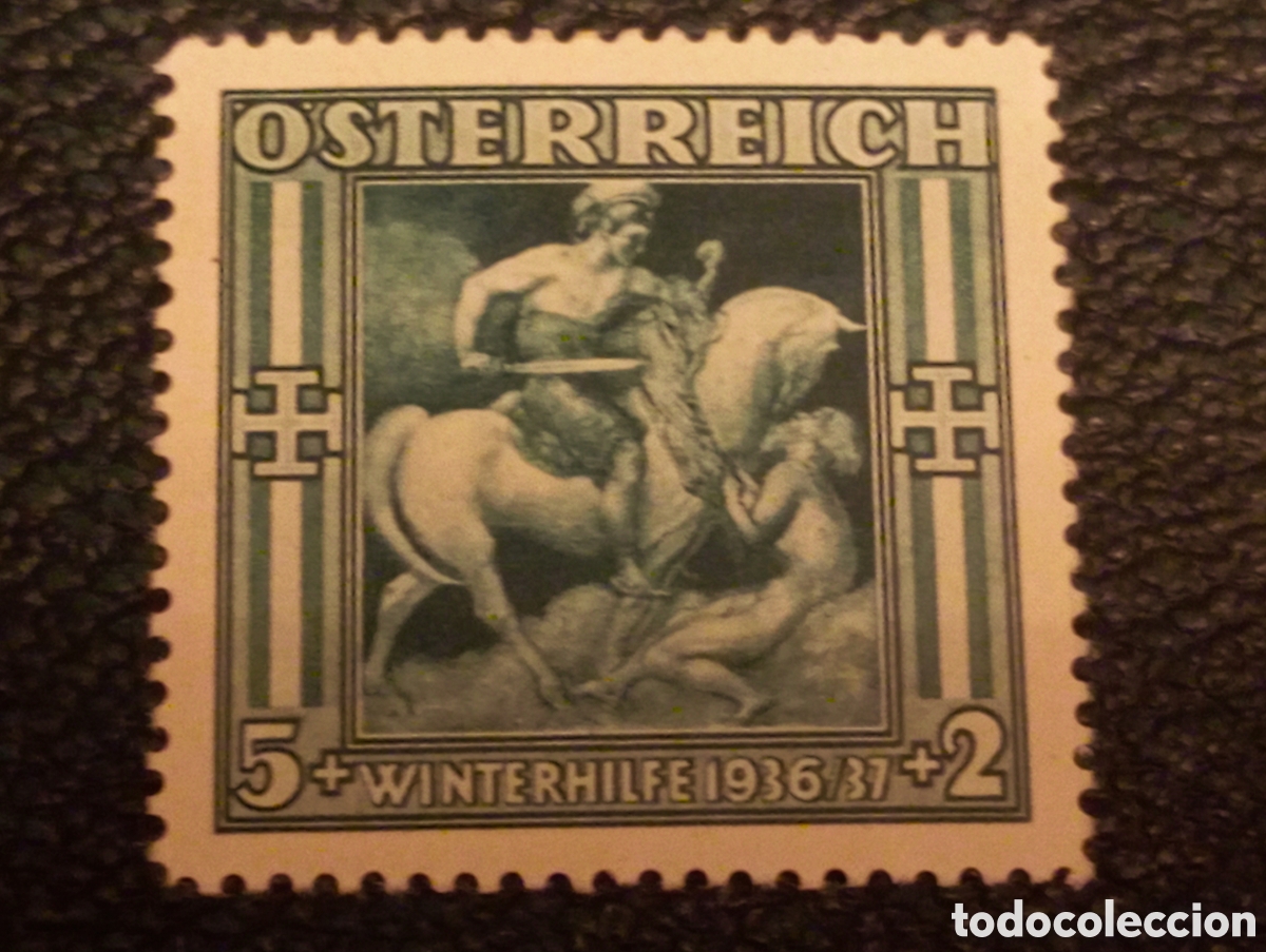 Sellos: Sello Austria 1936 Auxilio Invierno San Martin 5+2g Michel 628 MH