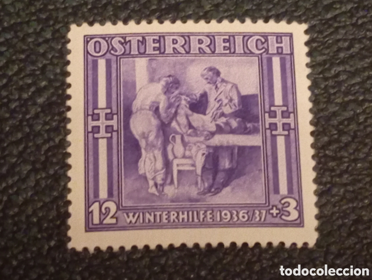 Sellos: Sello Austria 1936 Winterhilfe M&eacute;dicos 12+3g Michel 629 MH