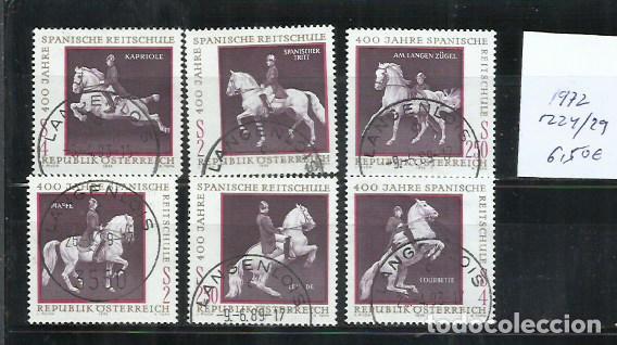 Sellos: 9697-SERIE COMPLETA AUSTRIA CABALLOS 1972 N&ordm; 1224/1229.