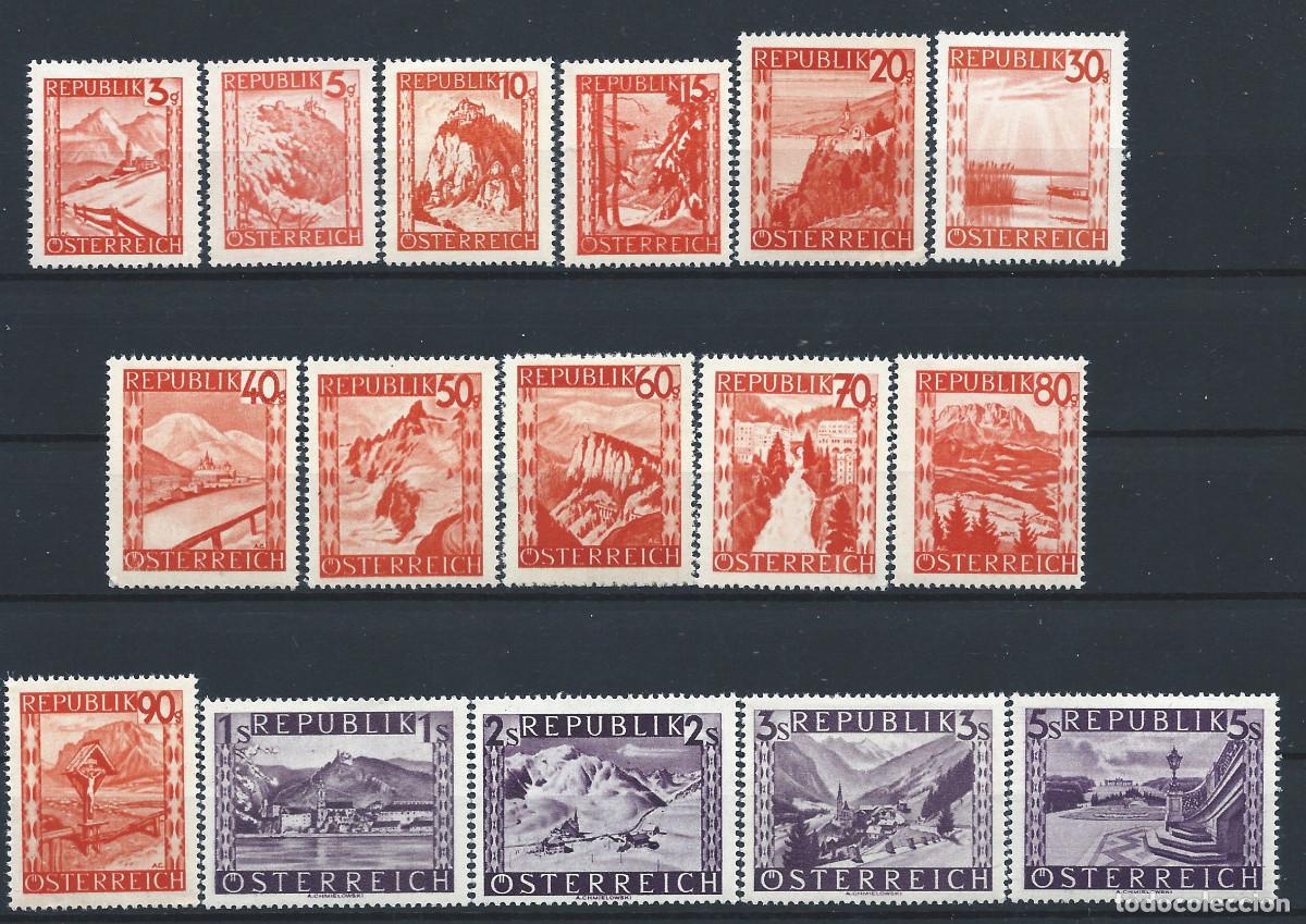 Sellos: Autriche N&deg;697/711** (MNH) 1948 - Paysages divers