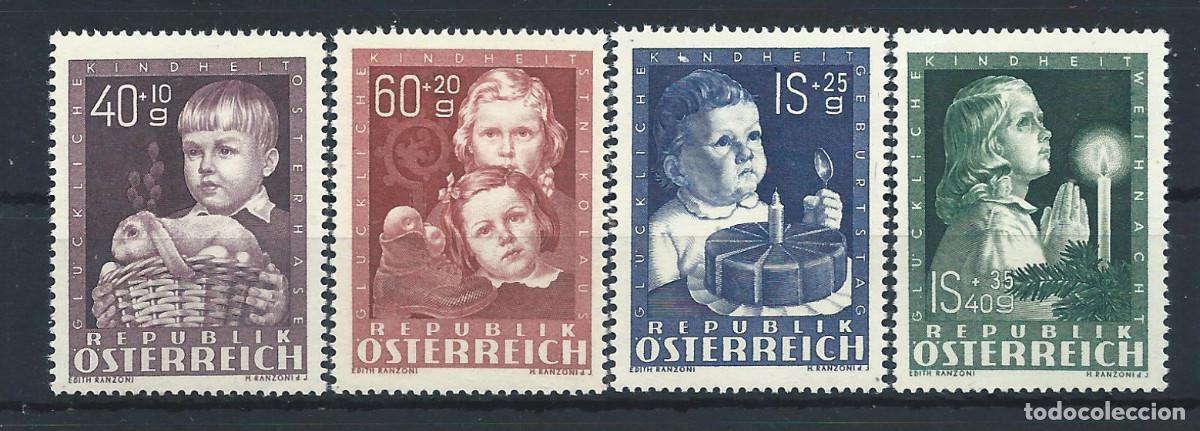 Sellos: Autriche N&deg;765/68** (MNH) 1949 - Profit des &oelig;uvres de l'enfance
