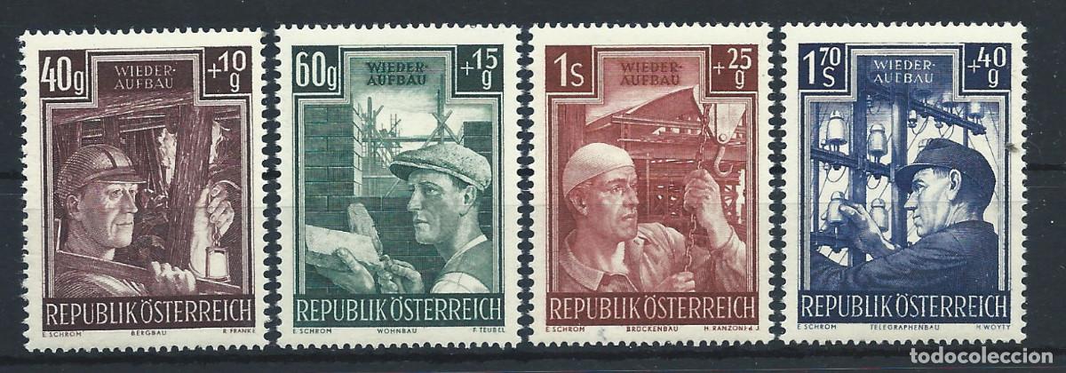 Sellos: Autriche N&deg;794/97** (MNH) 1951 - En faveur de la reconstruction