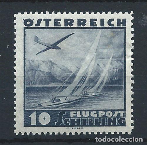 Sellos: Autriche PA N&deg;46** (MNH) 1935 - Avion survolant le lac d'Atter
