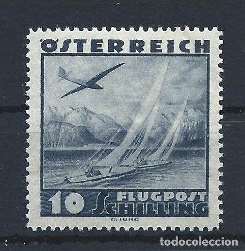 Sellos: Autriche PA N&deg;46* (MH) 1935 - Avion survolant le lac d'Atter