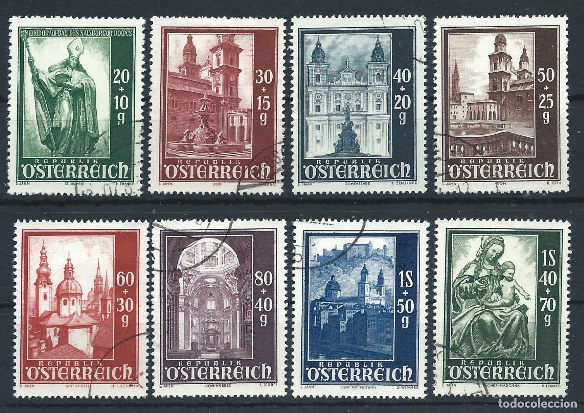 Sellos: Autriche N&deg;755/62 Obl (FU) 1948 - Cath&eacute;drale de Salzbourg