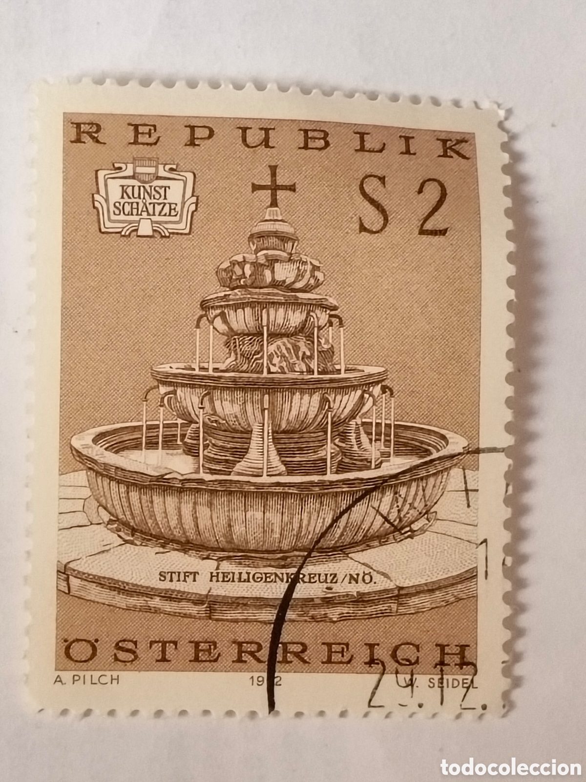 Sellos: Sello de Austria fuente del convento de la Abad&iacute;a de Heiligenkreuz 1972